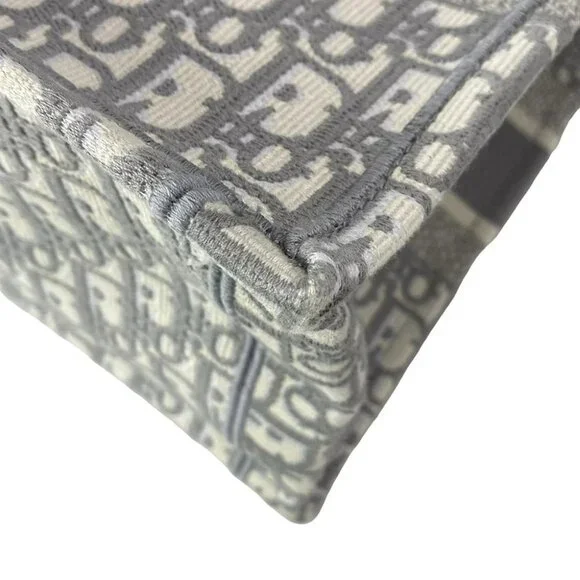 DIOR/ChristianDior Book Tote Bag Medium - White Gray Light gray Jacquard - Picture 11 of 16